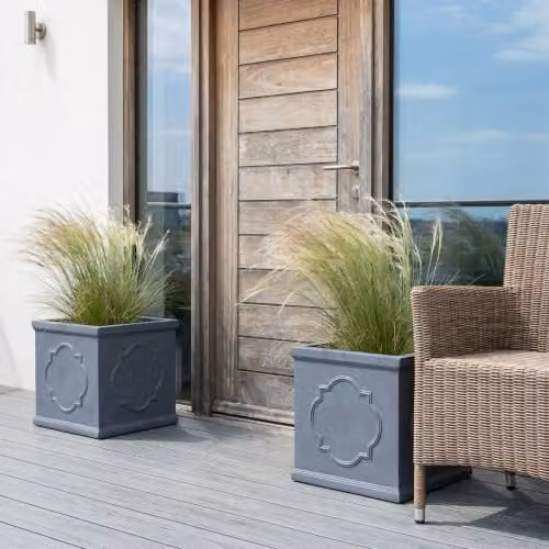 Idealist Grey Reinforced Stone Square Garden Planter, 45 x 45 cm – 11