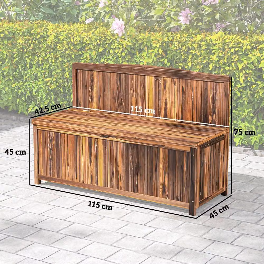 Kelvenix Brown Lacquered Wood Outdoor Garden Arch Bench, W/D/H: 100 x 100 x 75 cm – 2