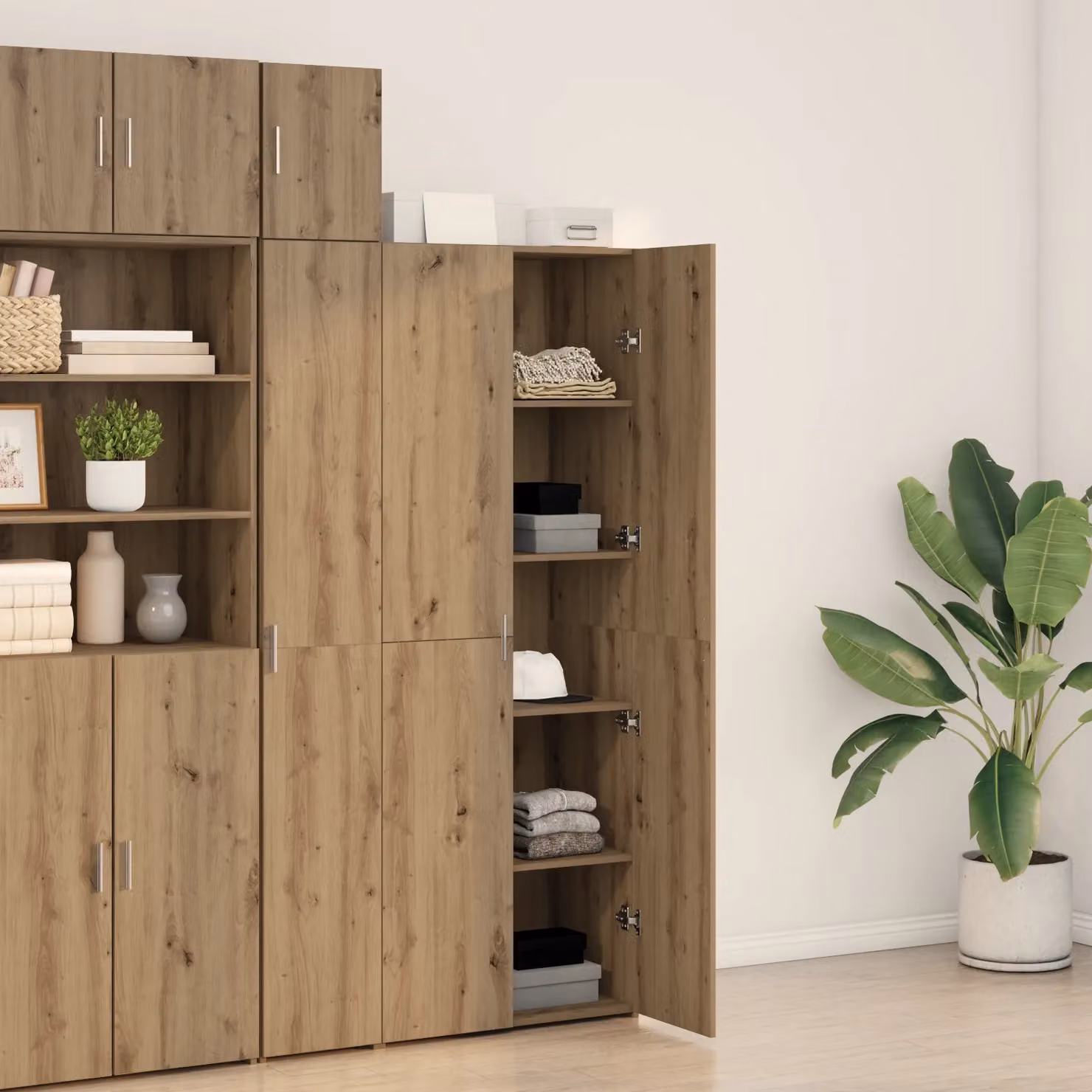 Berkfield Home Artisan Oak Highboard in Brown, W/D/H: 70 x 42.5 x 185 cm – 2