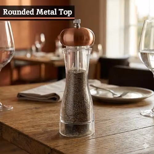 Orsina Small Transparent and Copper Salt and Pepper Mill with Acrylic and Ceramic Mechanism – 4