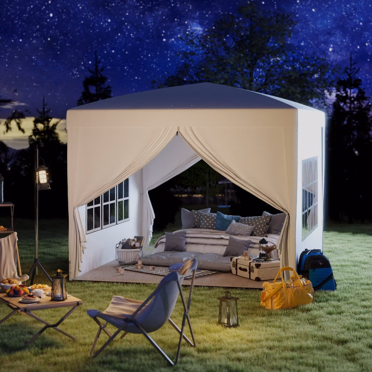 Outsunny White Pop Up Gazebo with Steel Frame and Windows, W/D/H: 295 x 295 x 258 cm – 2
