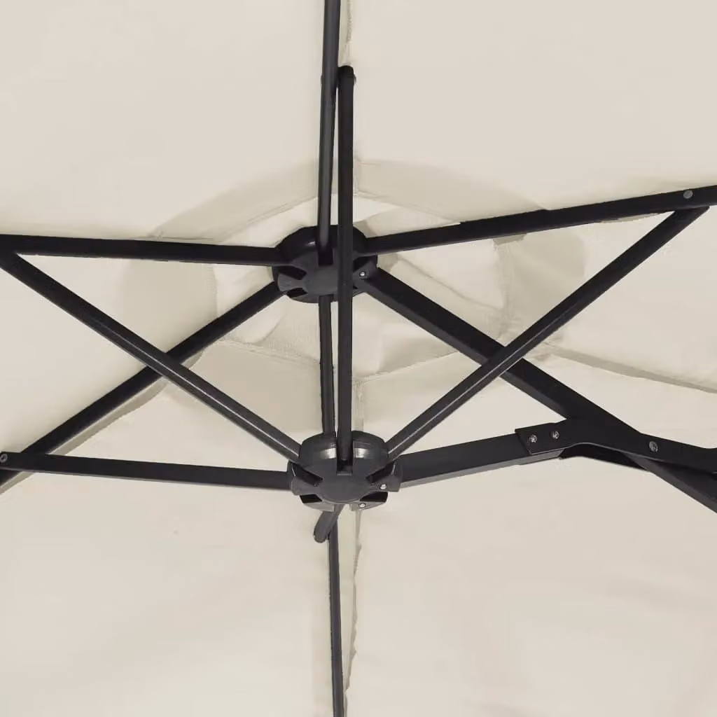 Berkfield Home Double-Head Cantilever Parasol in Sand White, W/D/H: 316 x 240 x 240 cm – 3