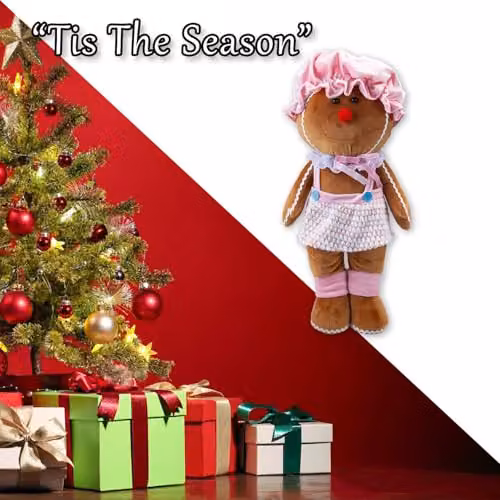 VFM e-Store Christmas Standing Gingerbread Decoration, Pink, H 50 cm x W 24 cm – 6
