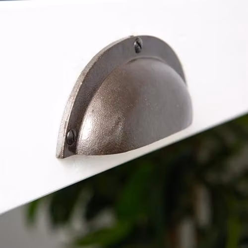 Hammer and Tongs Curved Cabinet Drawer Pull in Grey Iron, W: 130 mm, H: 50 mm – 3