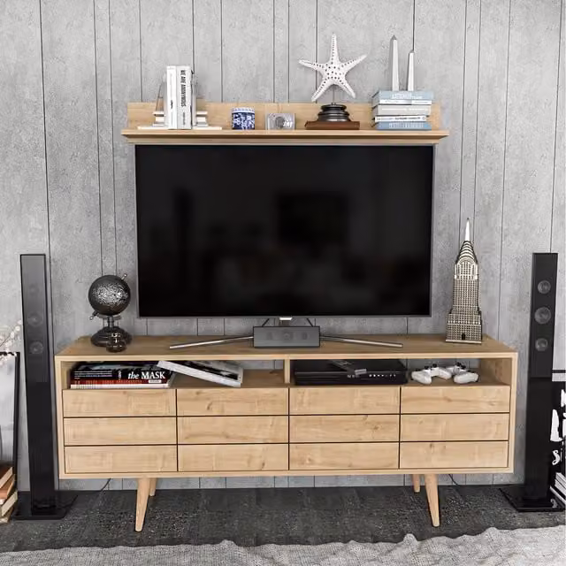 Decorotika Ola Mid-Century TV Unit in Sapphire Oak Brown