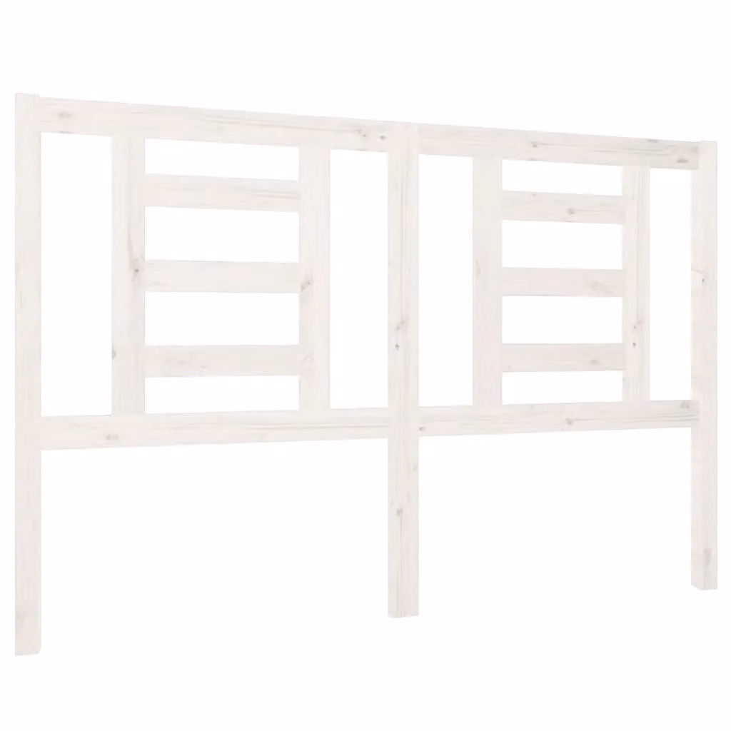 Berkfield Home White Rustic Solid Wood Pine Bed Headboard, W: 146 cm, D: 4 cm, H: 100 cm – 2