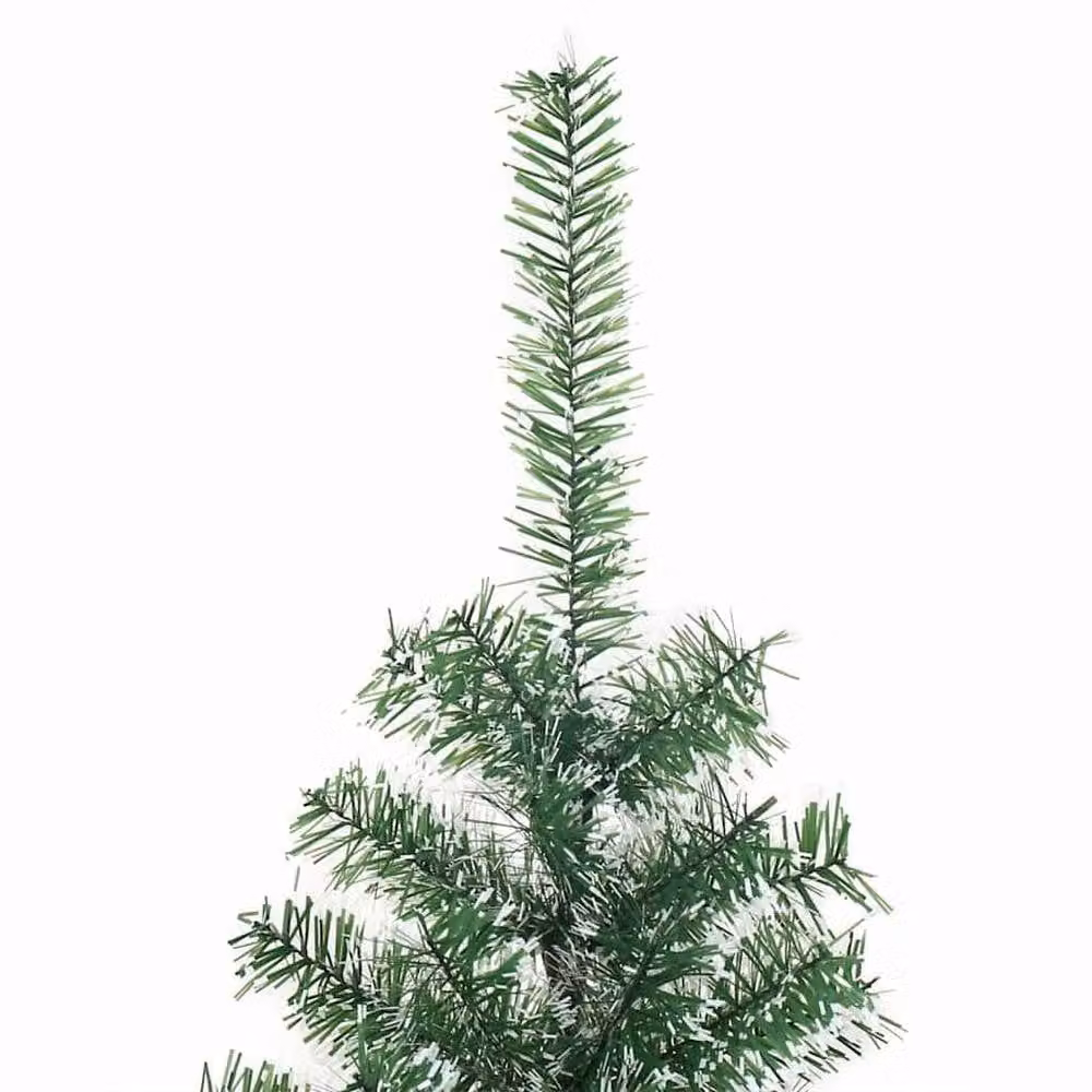Berkfield Home Snow Flocked Artificial Christmas Tree with LED Lights, Green, Height: 210 cm – 3