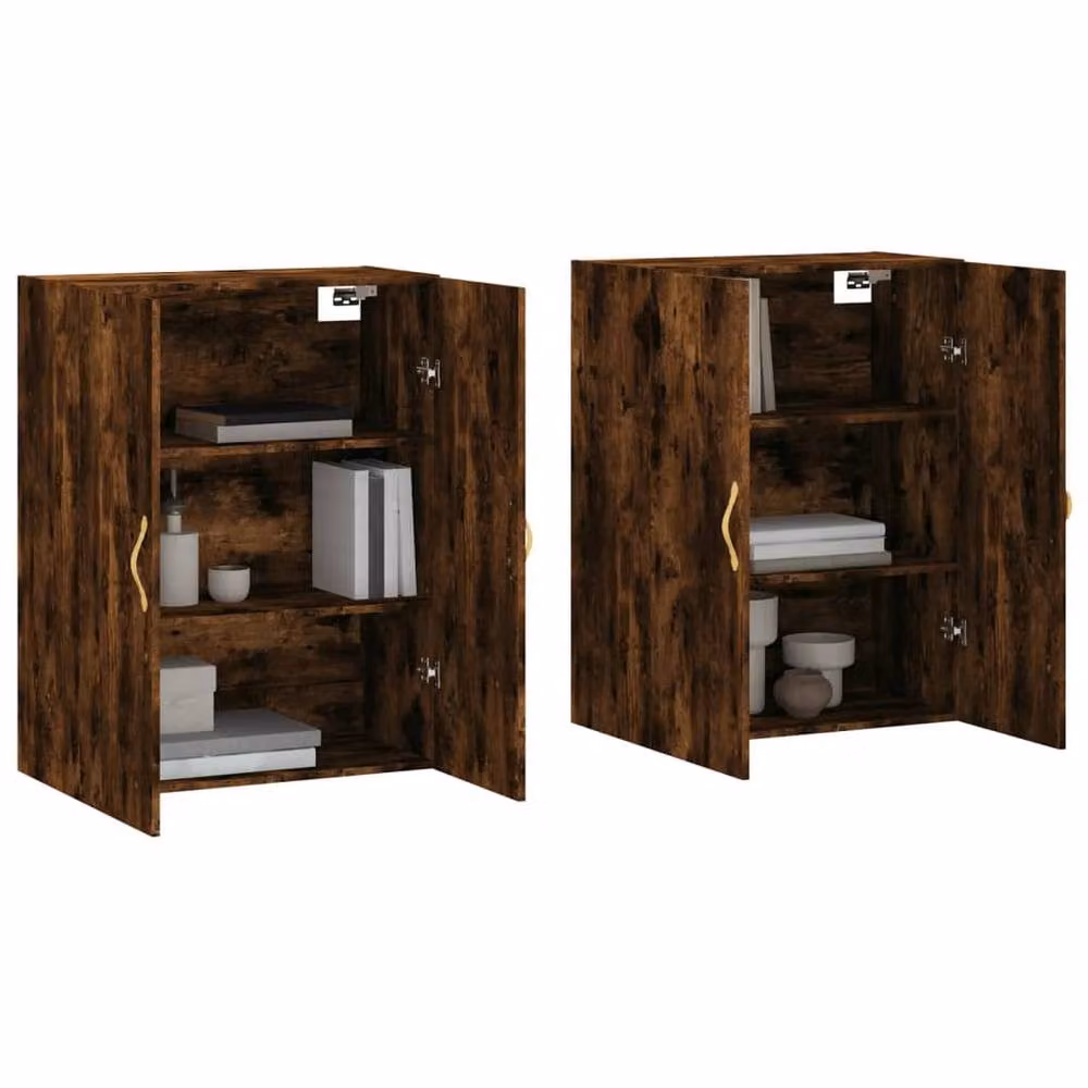 Berkfield Home Set of 2 Wall Mounted Cabinets in Smoked Oak Brown, W/D/H: 69.5 x 34 x 90 cm – 3