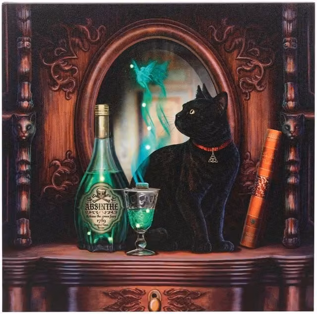 Lisa Parker Absinthe Multicolour Canvas Framed Plaque in Dark Brown – 1