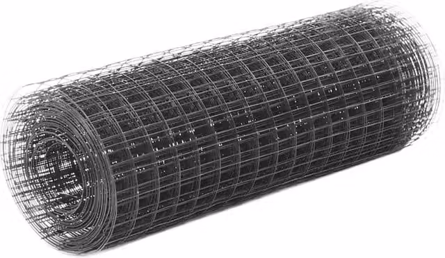 Berkfield Home Grey PVC Coated Steel Chicken Wire Fence, 25 x 0.5 m – 1
