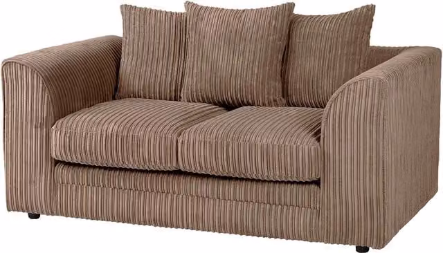 SquareBoxx Lennox 2 Seater Upholstered Sofa Set in Brown