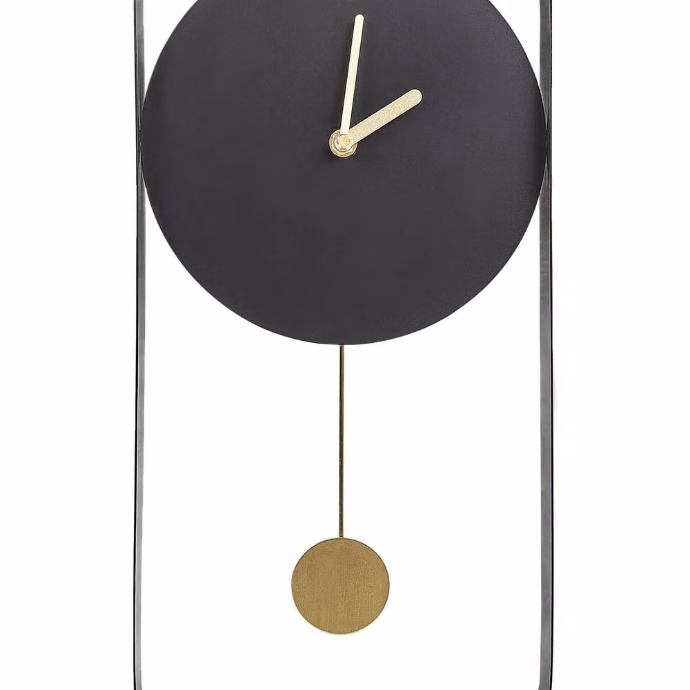 Wyld and Coco Servoz Pendulum Wall Clock in Black and Gold, W/H: 40 x 21 cm – 2