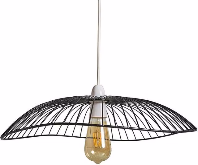 PAWNORA Industrial Metal Ceiling Light Shade in Black