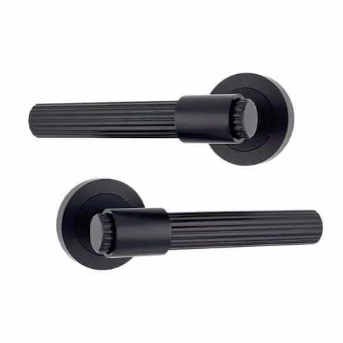 AXS Hardware Nevada Door Handle Pair on Rose in Matt Black – 3