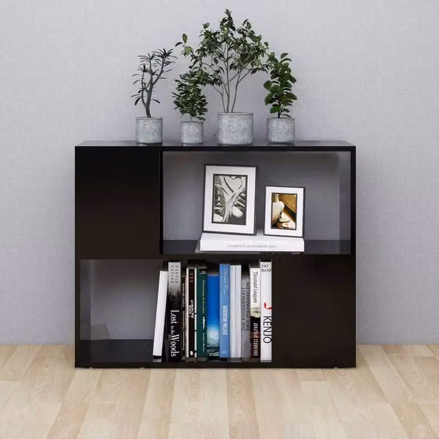 Berkfield Home Modern Black TV Cabinet in Matt MDF, W/D/H: 80 x 24 x 63 cm – 1