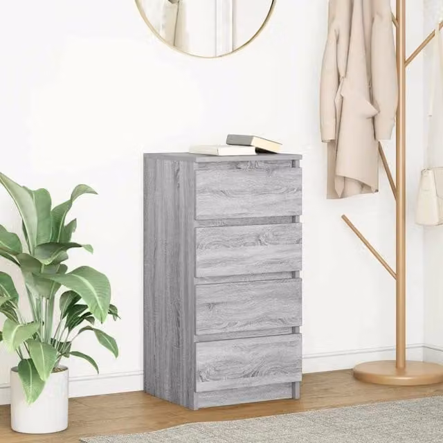 Berkfield Home Grey Sonoma Sideboard, W/D/H: 37.5 x 35 x 76 cm