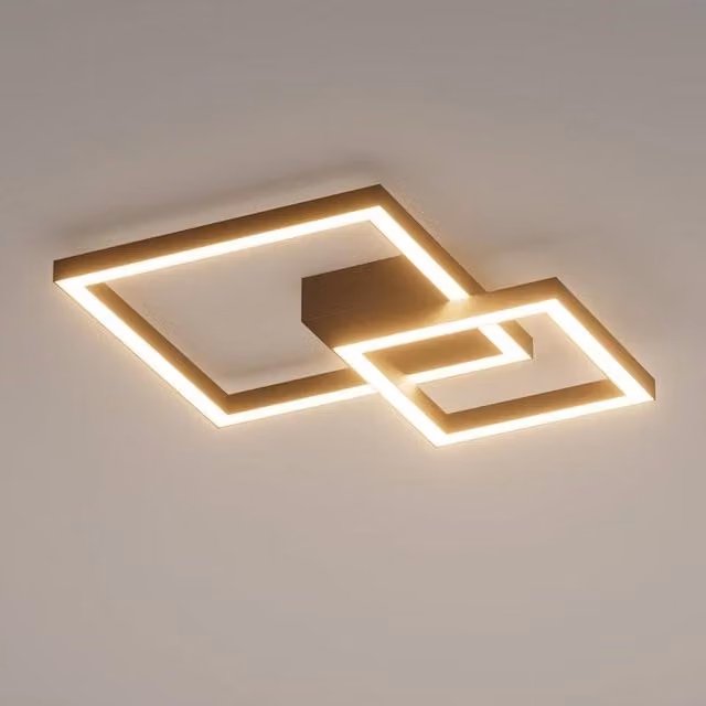 Goeco Modern Square LED Ceiling Light, 35W, Aluminium, Black, 3000K Warm White – 1