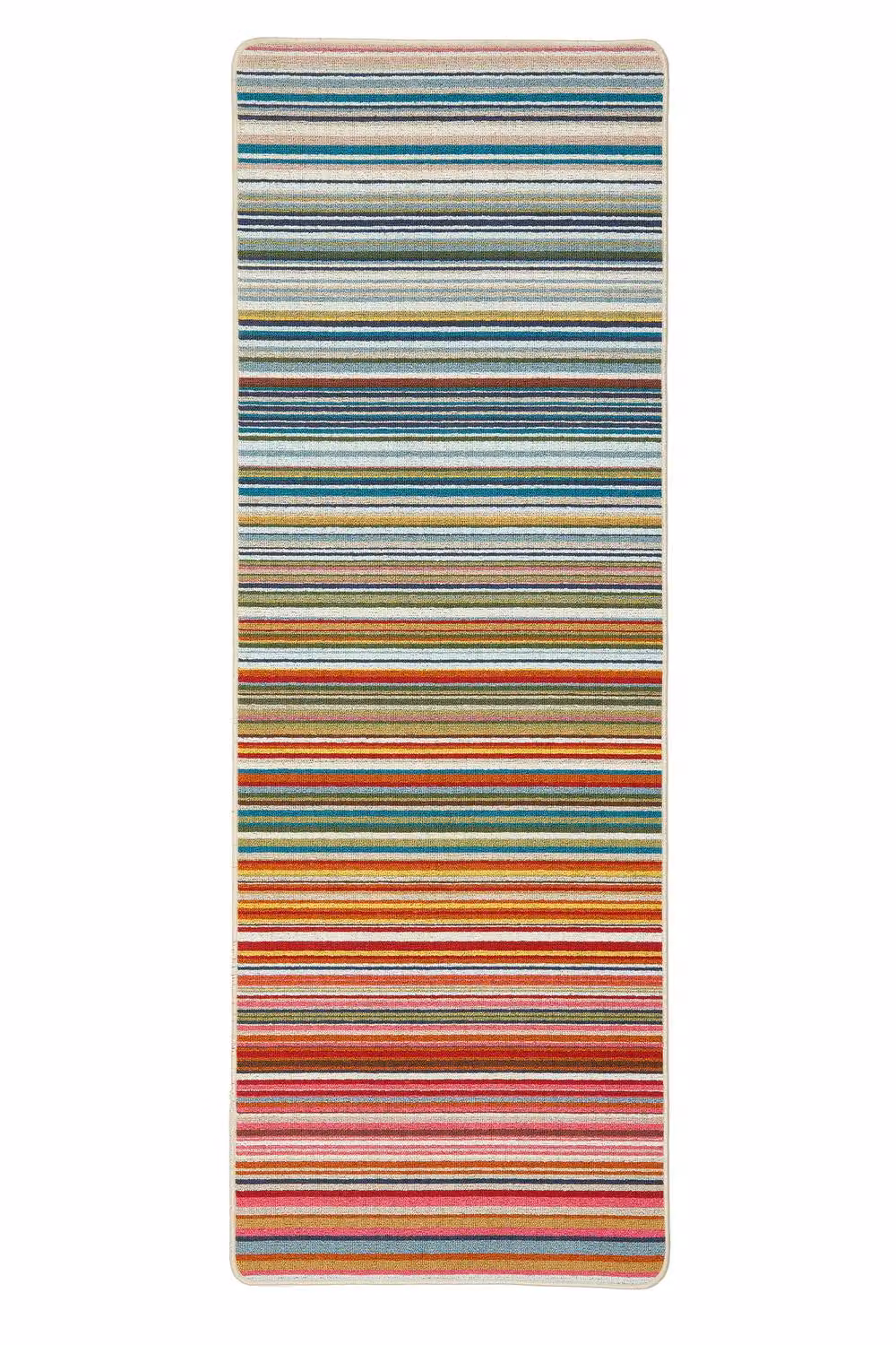 My Mat Candy Rainbow Stain Resistant Striped Multicolour Rug, W: 67 cm, L: 200 cm – 2
