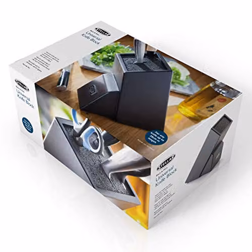 Stellar Black Universal Knife Block with Fibre Rods and Scissors Block featuring a Non-Slip Base – 4