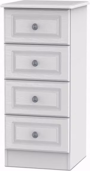 Welcome Pembroke White Ash 4 Drawer Narrow Chest of Drawers