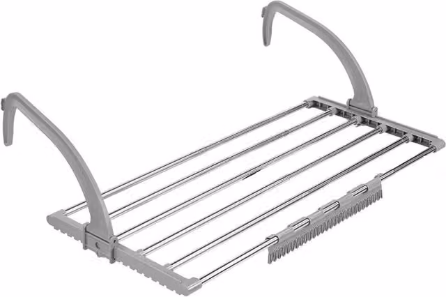 EONLION Foldable Metal Clothes Drying Rack in Grey – 1
