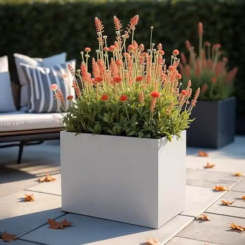 IDEALIST White Reinforced Stone Outdoor Trough Planter, 40L – 1