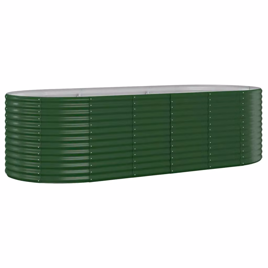 Berkfield Home Garden Powder-coated Steel Raised Bed in Green, W/D/H: 249 x 100 x 68 cm – 2