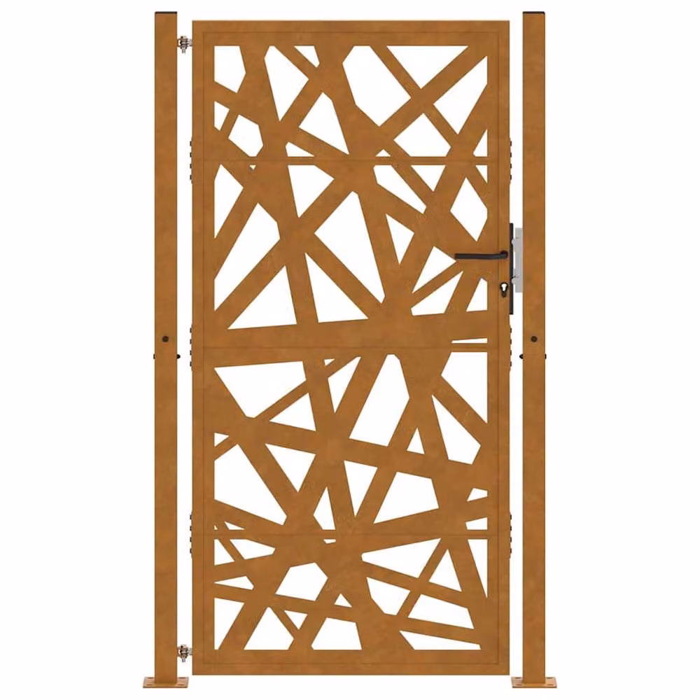 Berkfield Brown Weathering Steel Garden Gate, W: 105 cm, H: 180 cm – 3
