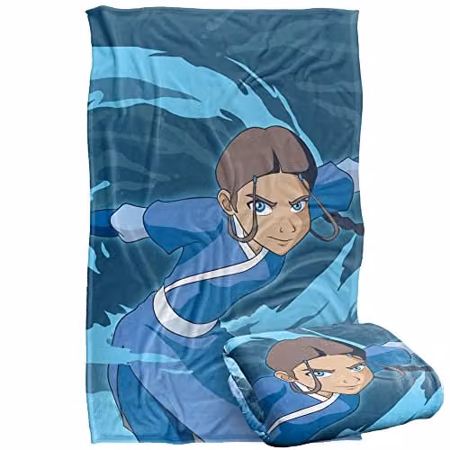 Nickelodeon Avatar The Last Airbender Katara Super Soft Silky Touch Fleece Throw Blanket, Multicolour, W: 91 cm, D: 147 cm – 1