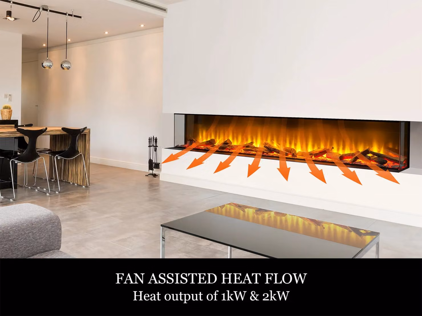 Acantha Aspire 200 Panoramic Media Wall Electric Fire in Black – 4