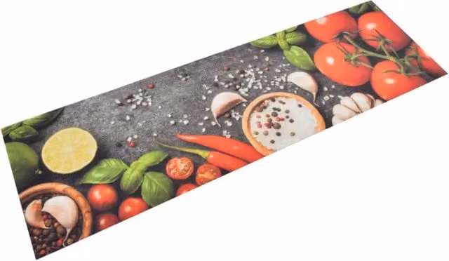 Berkfield Home Washable Vegetables Kitchen Rug, Multicolour, W: 45 cm, L: 150 cm