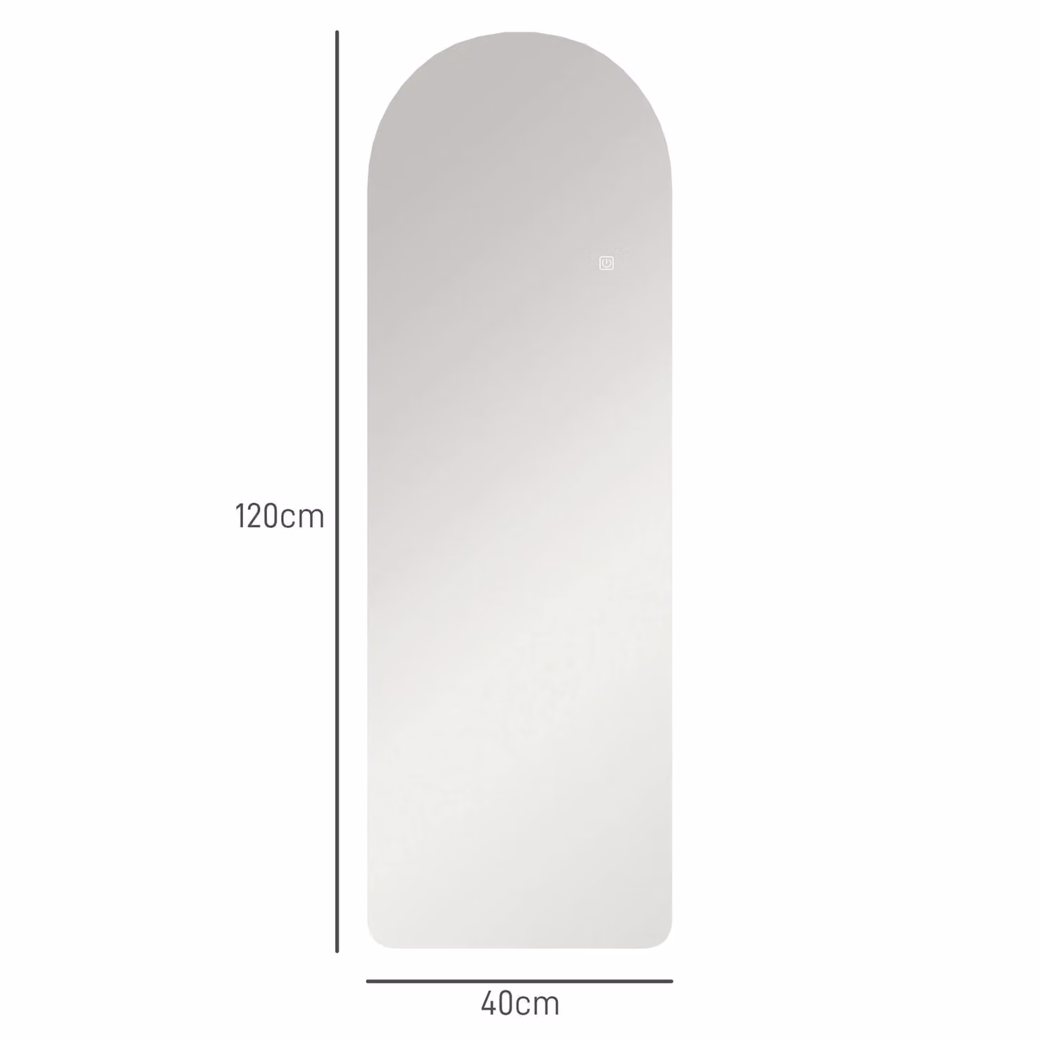 HOMCOM Full Length Wall Mirror with Dimmable LED Lights and 3 Adjustable Colours, Clear, W/D/H: 40 x 40 x 120 cm – 3