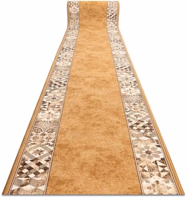 RugsX Murcia Anti-Slip Runner in Brown, W: 80 cm, L: 480 cm