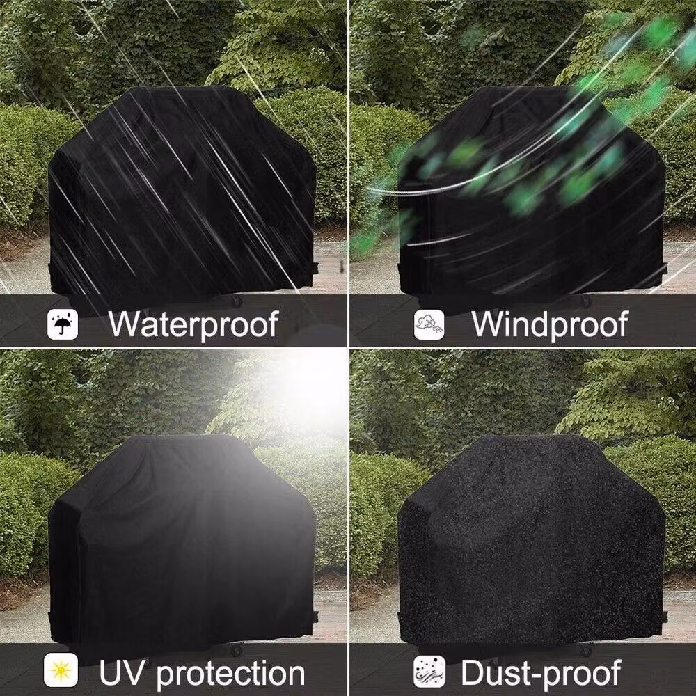 SPETLEK XL Waterproof Black Polyester BBQ Cover for Gas Grills and Smokers, W: 100 cm, D: 60 cm – 2