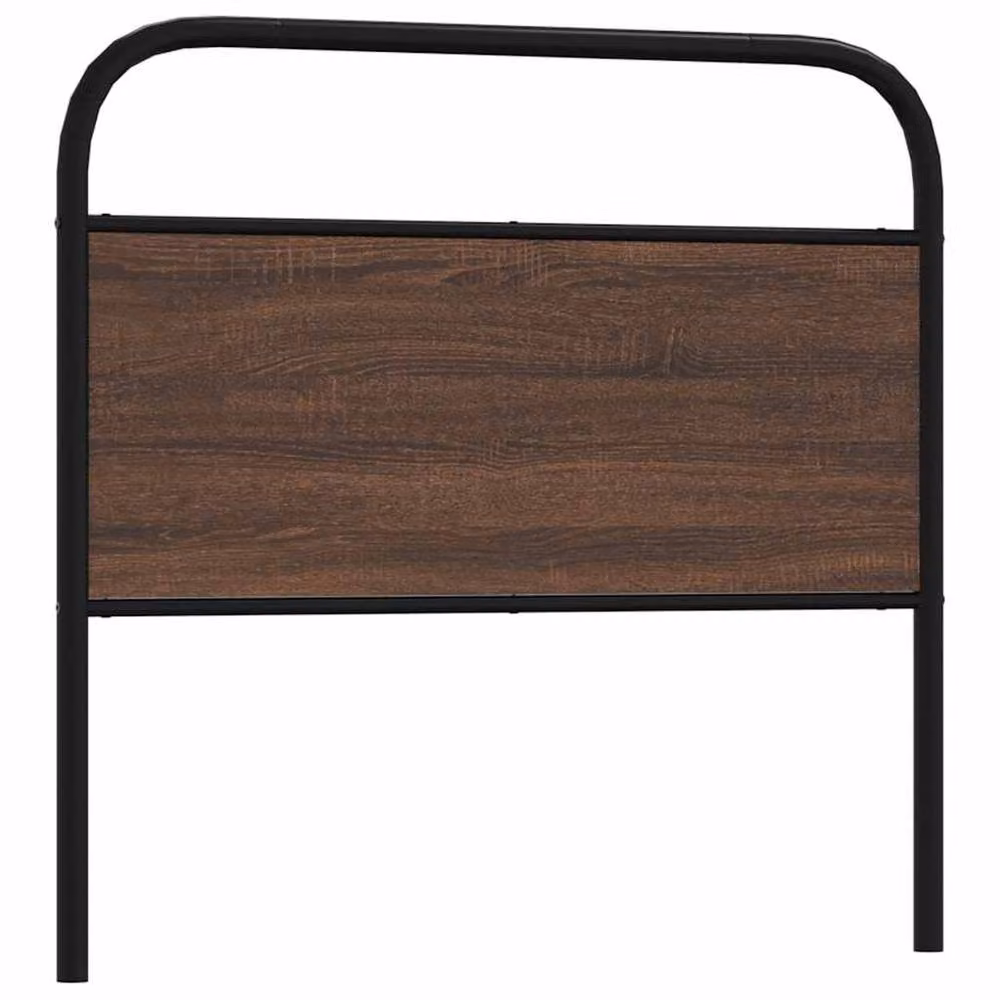 Berkfield Home Classic Headboard in Brown Oak with Steel and Engineered Wood, Width: 90 cm – 2