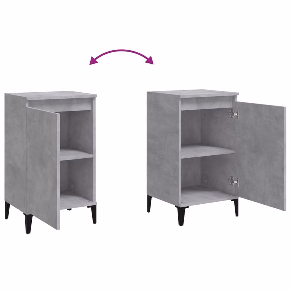 Berkfield Home Bedside Cabinet in Concrete Grey, W/D/H: 40 x 35 x 70 cm – 4
