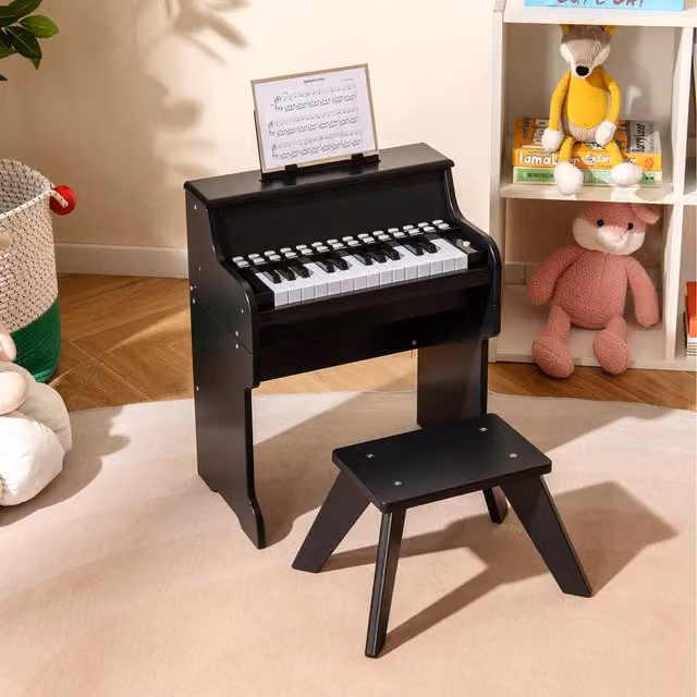 Costway Kids Piano Keyboard in Black