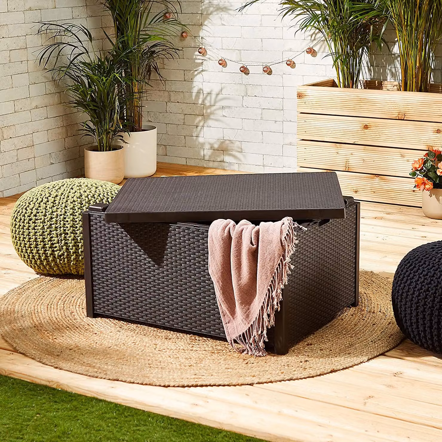 Keter Weather Resistant Outdoor Storage Table Box in Brown – 2