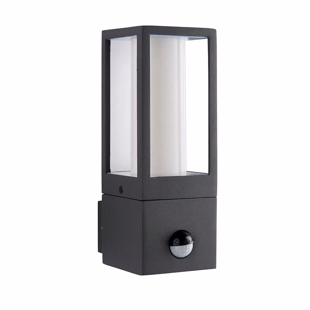 Netlighting Grey Outdoor Wall Lantern with Motion Sensor and Dimmable GU10 Light, IP44 Rated – 2