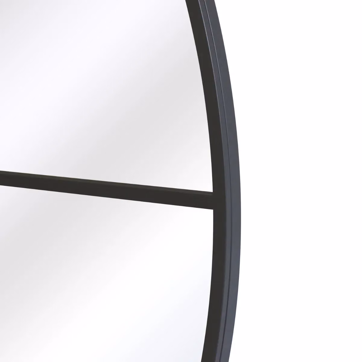 MirrorOutlet Black XL Circular Metal Wall and Leaner Mirror, W/D/H: 180 x 180 x 180 cm – 2