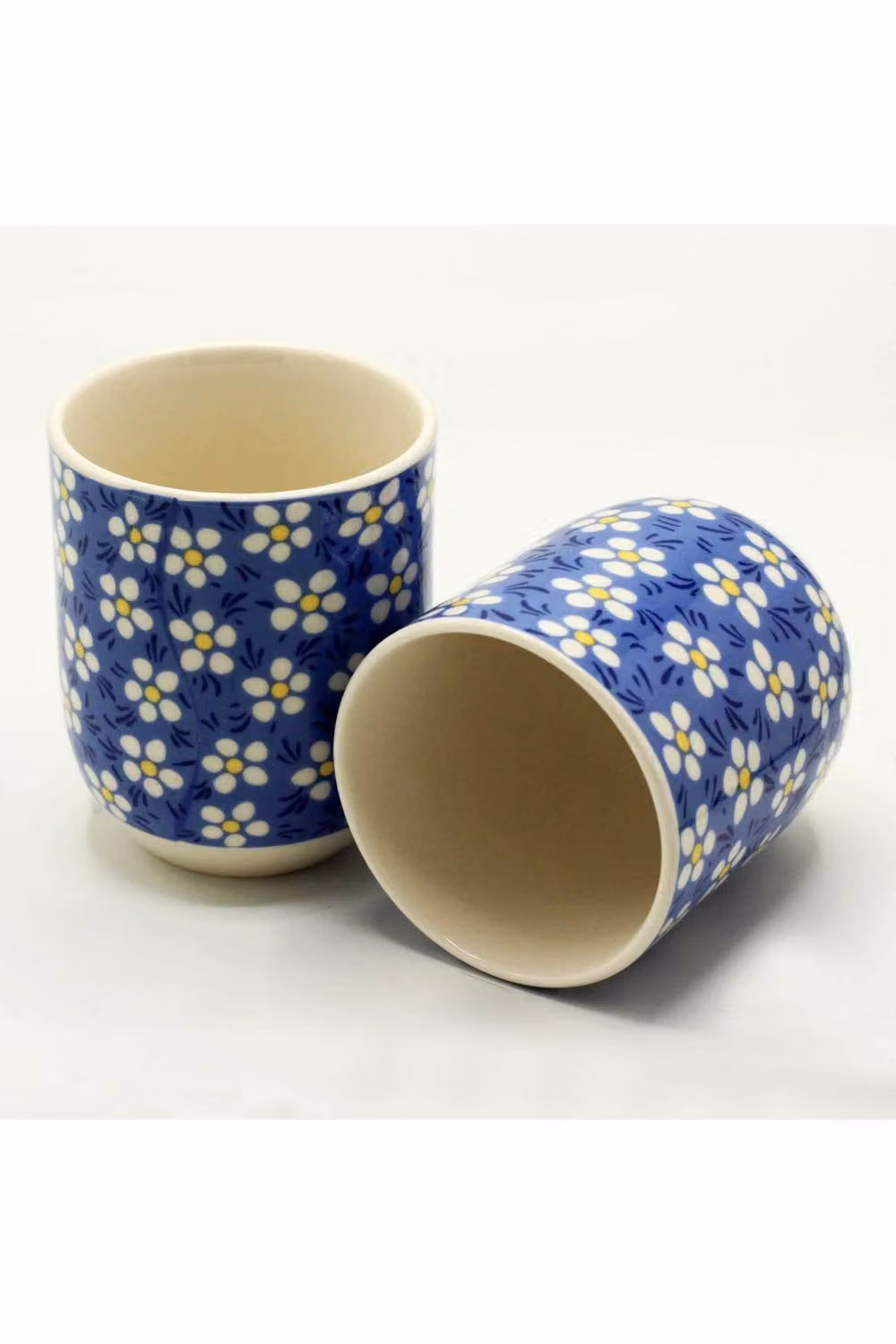 KDMD Blue Daisy Floral Ceramic Herbal Tea Cups – 2