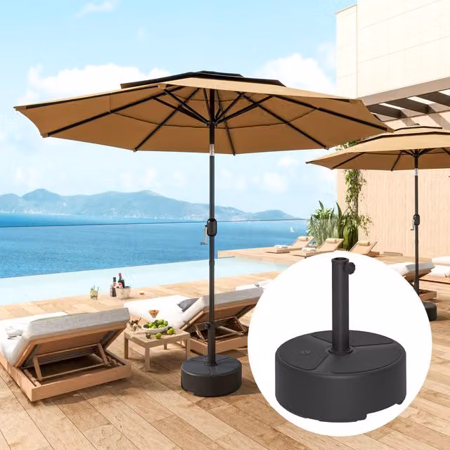 Outsunny Black Sand or Water Filled Freestanding Parasol Base