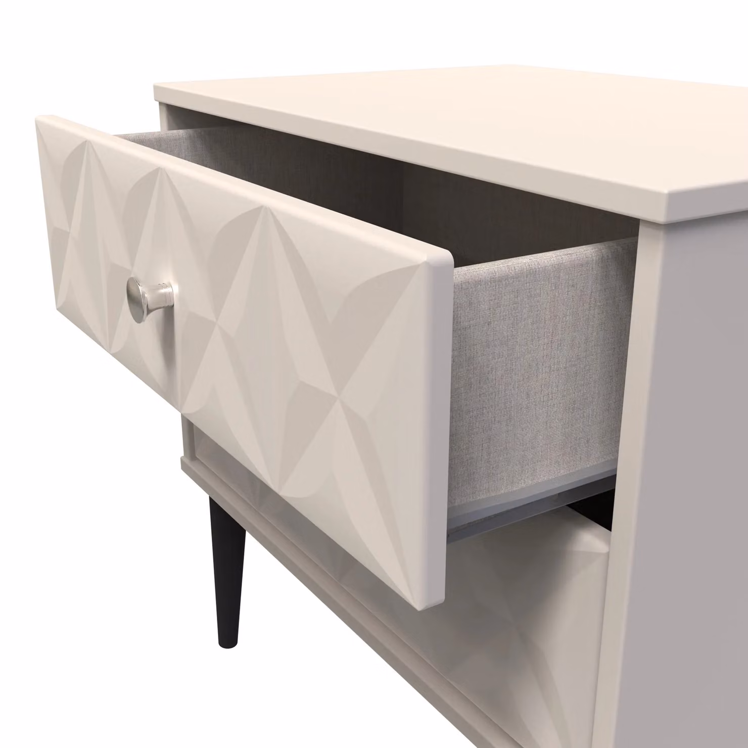 Ready Assembled 2 U Toledo 2 Drawer Side Table in Taupe and Black – 2