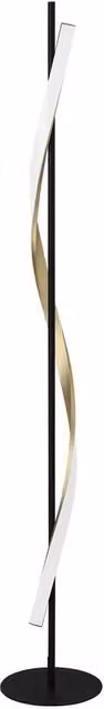 Loops Modern Black and Brushed Brass LED Arc Floor Lamp – 1