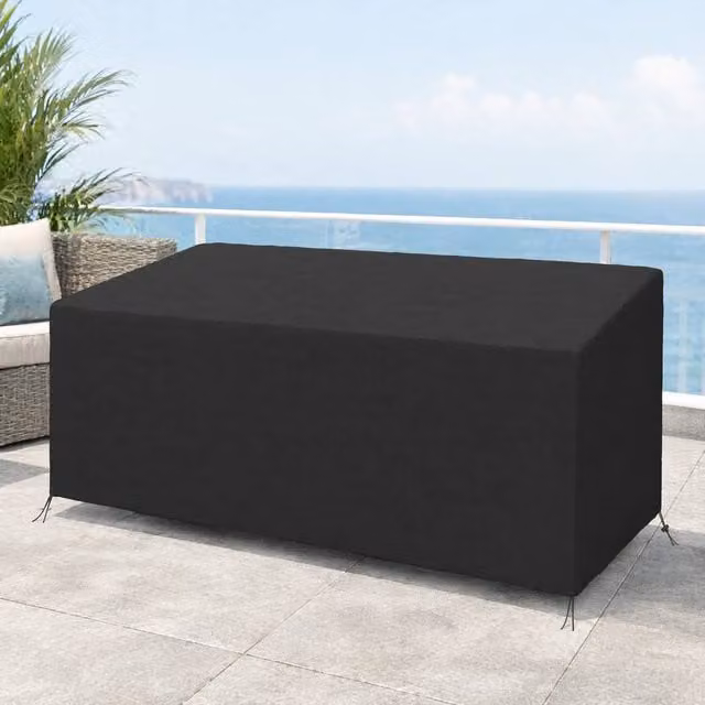 STILVORA 3 Seater Water Repellent Sofa Cover in Black, W/D/H: 218 x 111 x 63-101 cm