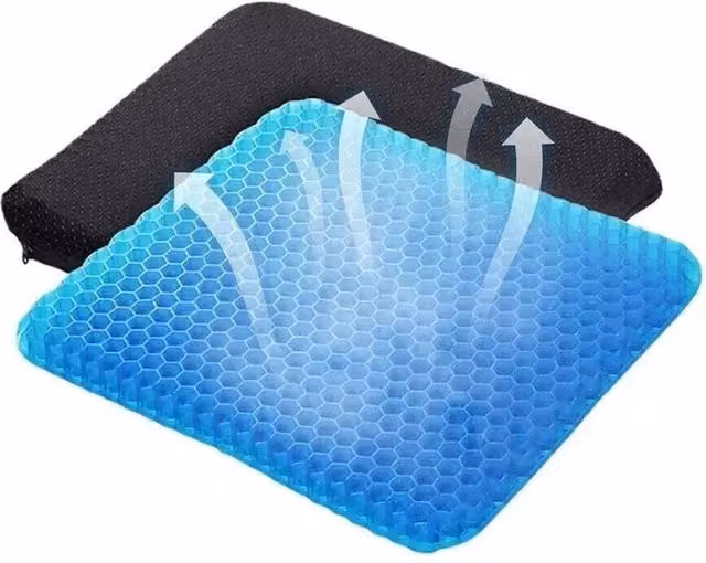 NESTLUNE Double Thick Honeycomb Gel Seat Cushion in Blue, W/D/H: 190 x 100 x 1 cm