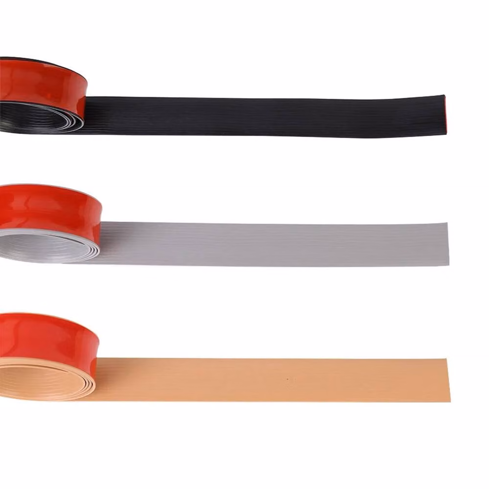FLAVORA Black Self-Adhesive Smooth Floor Transition Strip and Door Threshold, W: 52 cm, L: 1000 cm – 2