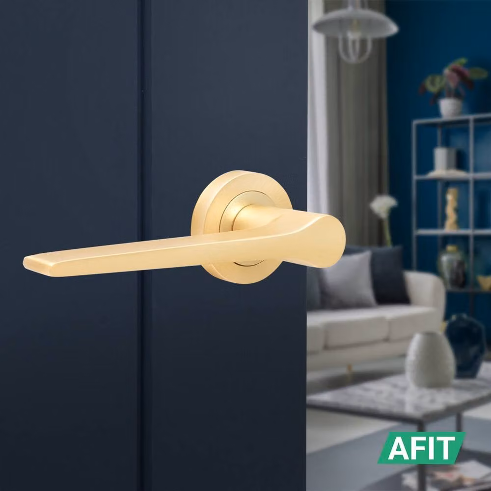 AFIT Brass Door Handle and Latch Set in Gold, 5 Pack – 4
