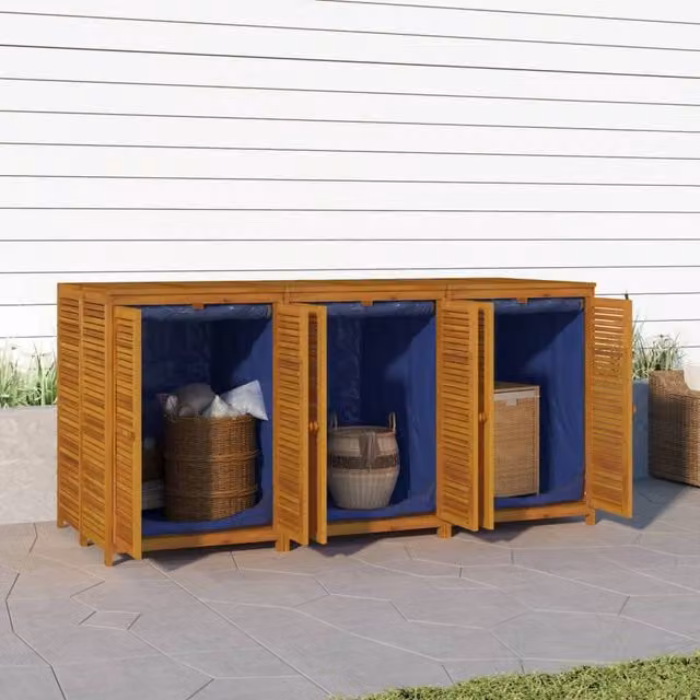 Berkfield Home Garden Storage Box in Brown Solid Acacia Wood, W/D/H: 210 x 87 x 104 cm – 1