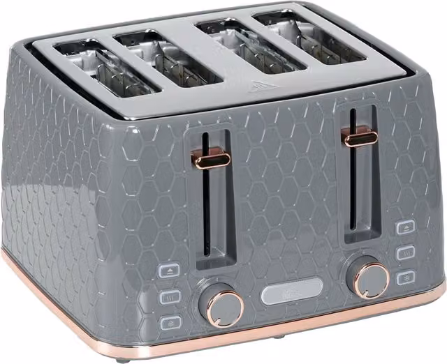 HOMCOM Four-Slice Honeycomb Toaster in Grey